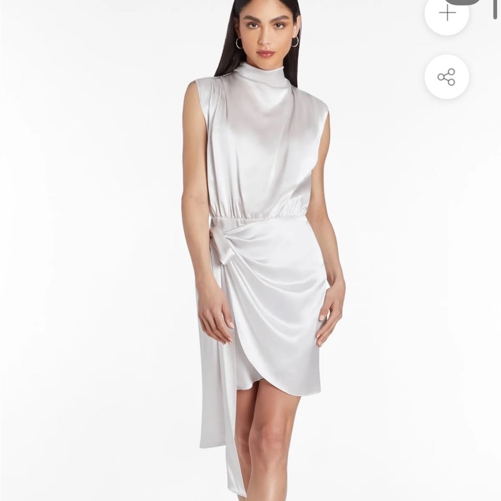 Amanda Uprichard Silver Asymmetrical Dress